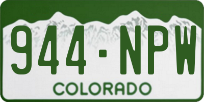 CO license plate 944NPW