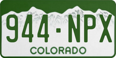 CO license plate 944NPX