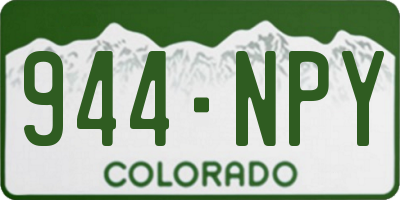 CO license plate 944NPY