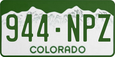 CO license plate 944NPZ