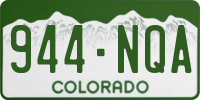 CO license plate 944NQA