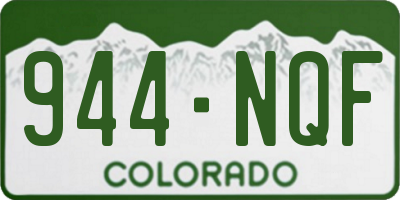 CO license plate 944NQF
