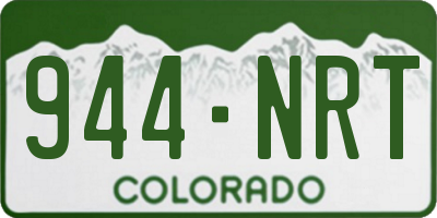 CO license plate 944NRT