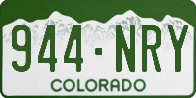 CO license plate 944NRY