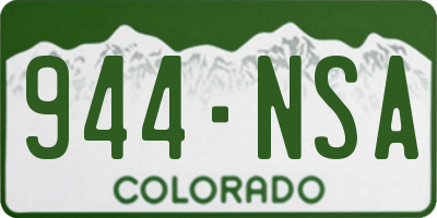 CO license plate 944NSA