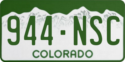CO license plate 944NSC