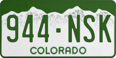 CO license plate 944NSK