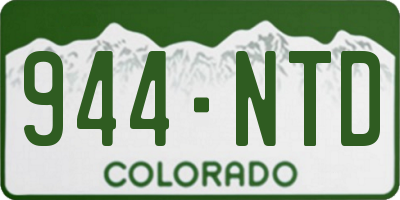 CO license plate 944NTD