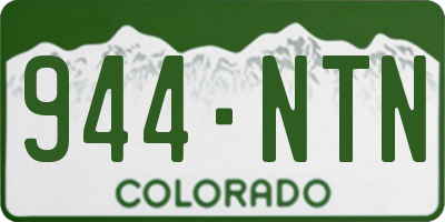 CO license plate 944NTN