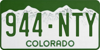 CO license plate 944NTY
