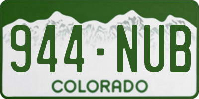 CO license plate 944NUB