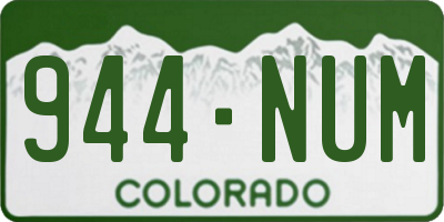 CO license plate 944NUM