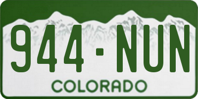 CO license plate 944NUN