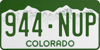 CO license plate 944NUP