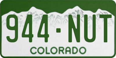 CO license plate 944NUT