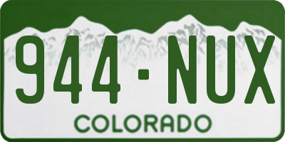 CO license plate 944NUX