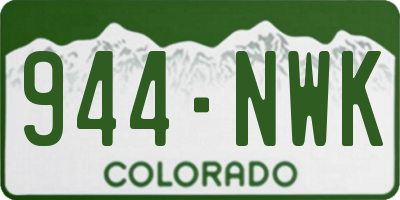 CO license plate 944NWK