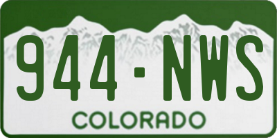 CO license plate 944NWS