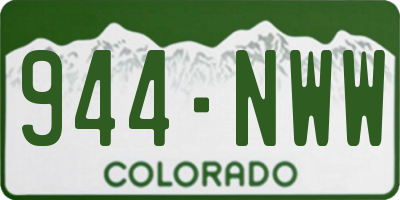 CO license plate 944NWW