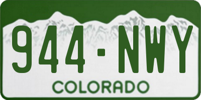 CO license plate 944NWY