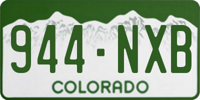 CO license plate 944NXB