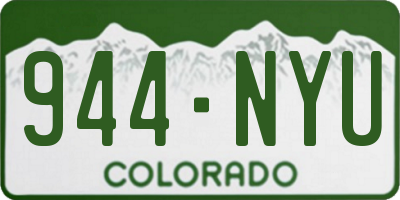 CO license plate 944NYU