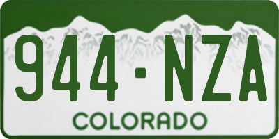 CO license plate 944NZA