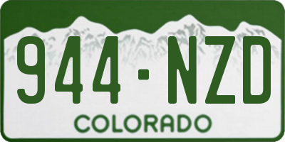 CO license plate 944NZD