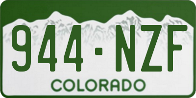 CO license plate 944NZF