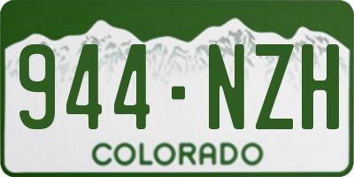 CO license plate 944NZH