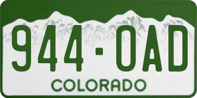 CO license plate 944OAD