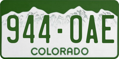 CO license plate 944OAE