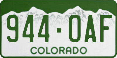 CO license plate 944OAF