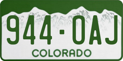CO license plate 944OAJ