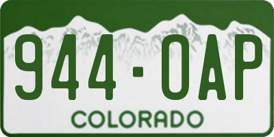 CO license plate 944OAP