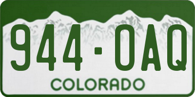 CO license plate 944OAQ