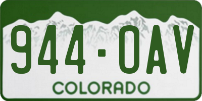 CO license plate 944OAV