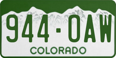 CO license plate 944OAW