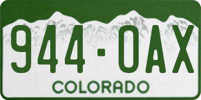 CO license plate 944OAX