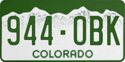CO license plate 944OBK