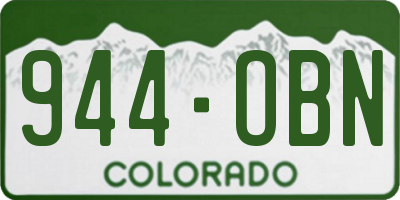 CO license plate 944OBN