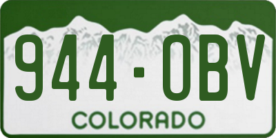 CO license plate 944OBV