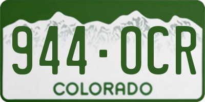 CO license plate 944OCR