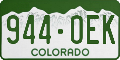 CO license plate 944OEK