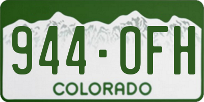 CO license plate 944OFH