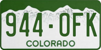 CO license plate 944OFK