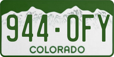 CO license plate 944OFY