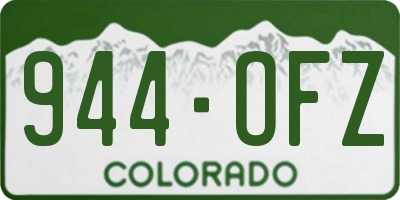 CO license plate 944OFZ