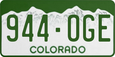 CO license plate 944OGE