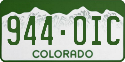 CO license plate 944OIC